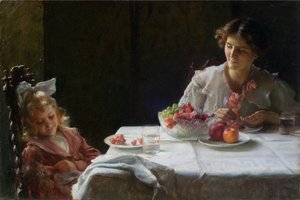 Snídaně pro tři 1909 (olej na plátně) od Charles Courtney Curran