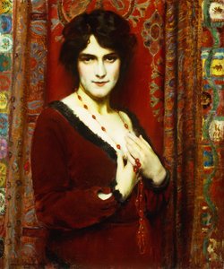 Cornelian Necklace (Portrét slečny R) od Charles Courtney Curran