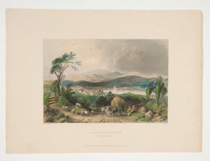 Pohled na Meredith, New Hampshire, ilustrace pro Nathaniela Parkera Willise