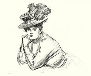 Studie (litografie) od Charles Dana Gibson