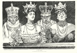 Když v opeře nosí korunu ženy, proč by ji neměli nosit muži (litografie) od Charles Dana Gibson
