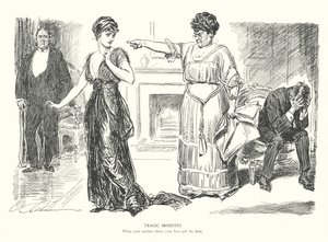 Tragické okamžiky, Když matka ukáže dveře tvé nejlepší dívce (litografie) od Charles Dana Gibson
