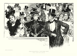 Divoké nadšení na výstavě koní (litografie) od Charles Dana Gibson