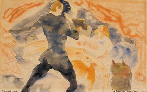 Honore de Balzacs Dívka se zlatýma očima, 1916 (wc a tužka na papíře) od Charles Demuth