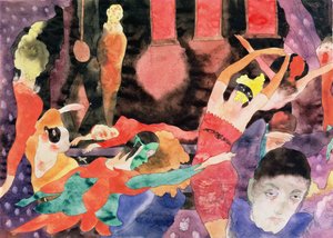 Ilustrace k Poeově masce červené smrti (cw na papíře) od Charles Demuth