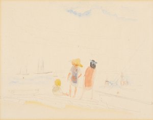 Dvě ženy a dítě na pláži od Charles Demuth