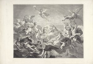 Phaeton jako Apollo Obrazy Charlese le Bruna a Eustache Le Sueur, které jsou v (...) domě prezidenta Lamberta (název série) od Charles Dupuis