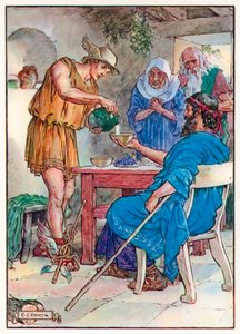 "Dobrá žena sotva věřila svým očím" (barevná litografie)