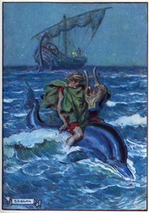 Arion, z „Hodina dětem: Příběhy z klasiky“, vydané společností Waverley Book Company od Charles Edmund Brock