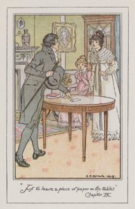 Ilustrace pro Emmu od Jane Austen (barevné lito) od Charles Edmund Brock