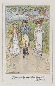 Ilustrace pro Emmu od Jane Austenové (barevné lito) od Charles Edmund Brock
