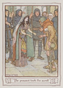 Ilustrace pro Ivanhoe od Sira Waltera Scotta (barevné lito) od Charles Edmund Brock