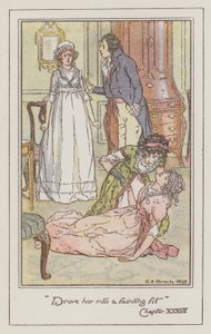Ilustrace pro Sense and Sensibility od Jane Austen (barevné lito) od Charles Edmund Brock