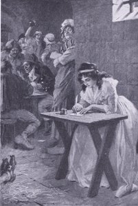 Madame Roland píše své dceři, z My Magazine, pub. 1922 (litho) od Charles Edmund Brock