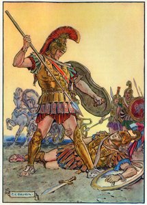 The Death of Hector, z „Hodina dětí: Příběhy z klasiky“, vydané společností Waverley Book Company