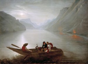 Julie a Saint-Preux u Ženevského jezera od Charles Edouard Crespy Le Prince