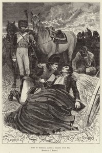 Mort du Marechal Lannes a Essling; Napoleon a umírající maršál Lannes v bitvě u Aspern-Essling v Rakousku