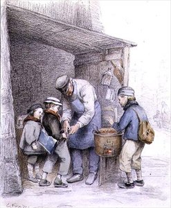 Prodavač kaštanů od Charles Edouard Frere