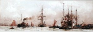 Dolní bazén, Londýn od Charles Edward Dixon