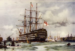 Vítězství v Portsmouthu, přišlo do přístavu z posledního pověření listopadu 1812