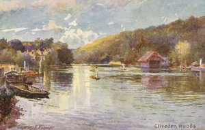 Řeka Temže: Cliveden Woods (barevná litografie) od Charles Edwin Flower