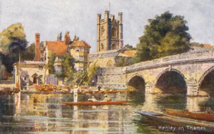 Řeka Temže: Henley na Temži (barevná litografie) od Charles Edwin Flower