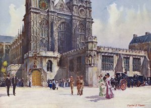 Westminsterské opatství, kde vystoupili král Edward VII a královna Alexandra od Charles Edwin Flower