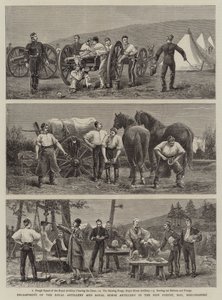 Tábor královského dělostřelectva a královského jízdního dělostřelectva v New Forest, Hay, Breconshire od Charles Edwin Fripp