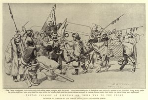 Tatarská kavalérie v Tientsinu na cestě na frontu od Charles Edwin Fripp