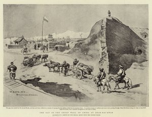 Mezera ve Velké čínské zdi v Shan-Hai-Kwan od Charles Edwin Fripp