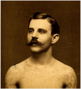 Frank Howard potetovaný muž, cca 1900 (kabinetní karta)