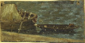 Kotvící lodě, asi 1870 (olej na plátně) od Charles Emile Cuisin
