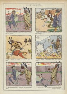 V zemi Apačů. Ilustrace pro Le Rire od Charles Emile Egli