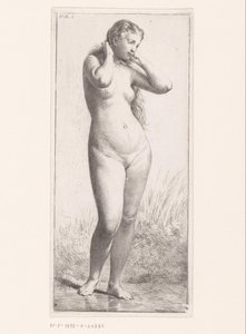 stojící nahá žena od Charles Emile Jacque (attributed to)