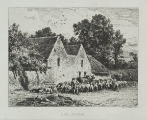 Statek od Charles Emile Jacque