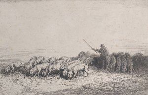 Stádo prasat, 1850. od Charles Emile Jacque