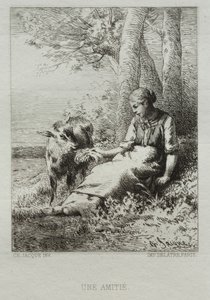 Náklonnost. od Charles Emile Jacque