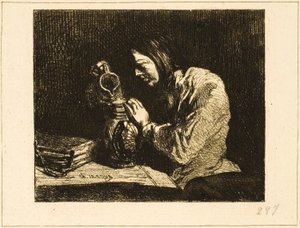 Busta muže od Charles Emile Jacque