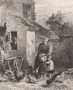 Roh nádvoří, 1864. od Charles Emile Jacque