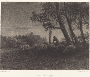 Poetický soumrak od Charles Emile Jacque