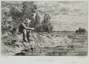 Rybolov od Charles Emile Jacque