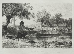 Rybolov od Charles Emile Jacque