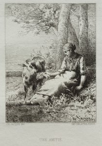 Přátelství od Charles Emile Jacque