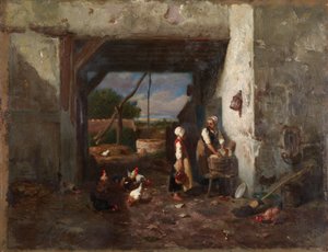 Hühnerhof od Charles Emile Jacque