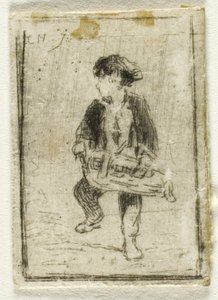 Hráč Hurdy-Gurdy od Charles Emile Jacque