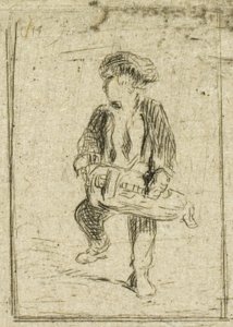 Hráč Hurdy-Gurdy od Charles Emile Jacque