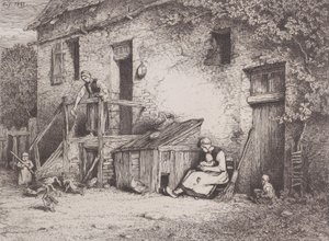 Před domem, 1845. od Charles Emile Jacque