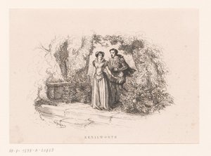 Pár v zahradě Kenilworth (název na objektu) od Charles Emile Jacque