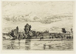 Krajina poblíž Asnières od Charles Emile Jacque