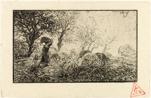 Krajina a zvířata od Charles Emile Jacque